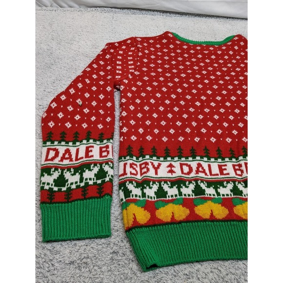 Rock & Roll Denim Cowboy‎ Rodeo Dale Brisby Ugly Holiday Christmas Sweater Small - Picture 12 of 15